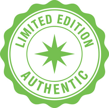 Limited edition authentic product verification stamp badge icon