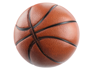 PNG of A detailed shot of a basketball showcasing its textured surface and vibrant orange color.
