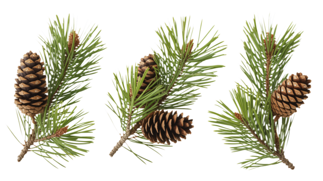 Pine branches with cones offer natural festive seasonal design elements