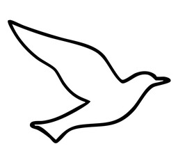 Obraz premium Minimal Flying Bird Line Illustration, Clean line art of a flying bird representing freedom, peace, hope, and movement. Perfect for branding, motivational design, and nature themes.