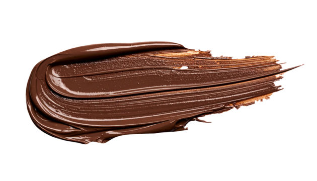 textured abstract dark brown paint stroke isolated on transparent background, png - Powered by Adobe