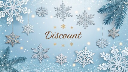 Announce winter discounts with this captivating snowflake background, perfect for seasonal promotions and festive marketing campaigns that spread holiday cheer