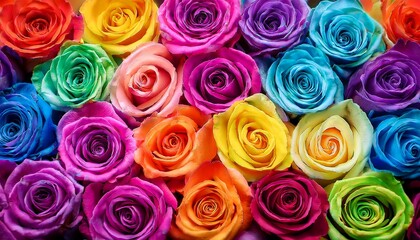 Colourful Rainbow Roses