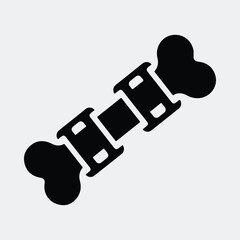 Silhouette dog chew toy bone treat simple icon vector illustration