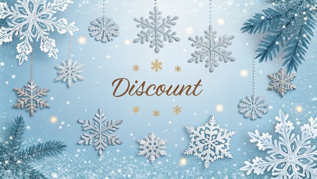 Announce winter discounts with this captivating snowflake background, perfect for seasonal promotions and festive marketing campaigns that spread holiday cheer