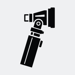 Silhouette otoscope diagnostic medical instrument for ear exam vector illustration