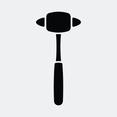 Silhouette reflex hammer simple medical diagnostic tool equipment vector illustration
