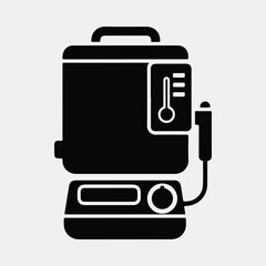 Fototapeta premium Silhouette sous vide cooker appliance kitchen equipment vector illustration