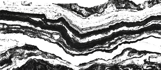 Abstract geology rock strata background with layered sediment texture .black stone formations geological rock fractures and vintage grunge surface design .
