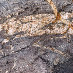Grey Granite Crystalline Surface Detail with Fractures