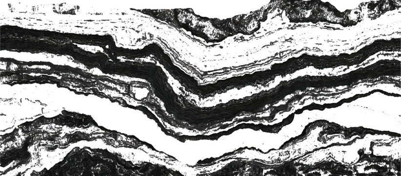 Abstract geology rock strata background with layered sediment texture .black stone formations geological rock fractures and vintage grunge surface design .