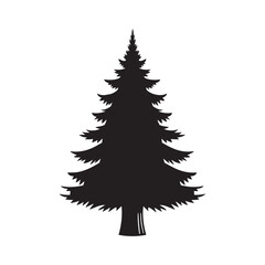 Classic Evergreen Christmas Tree Silhouette – Clean Natural Pine Shape for Holiday and Winter Designs