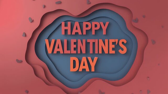 A vibrant and heartfelt layered paper art design, conveying warm wishes and romantic sentiments for a special Valentine's Day celebration