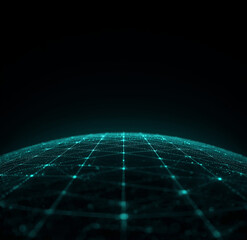 Abstract Glowing Technology Grid and Network Background Collection
