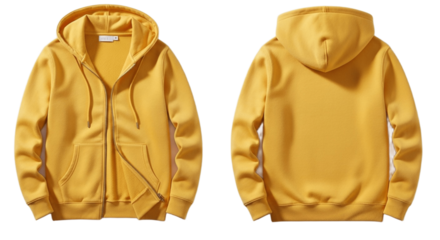 Yellow Hoodie Mockup Transparent Background