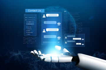 A generative AI assistant showcases its conversational abilities through a chatbot interface. This technology provides automated customer support and user assistance on a digital platform. Fermion
