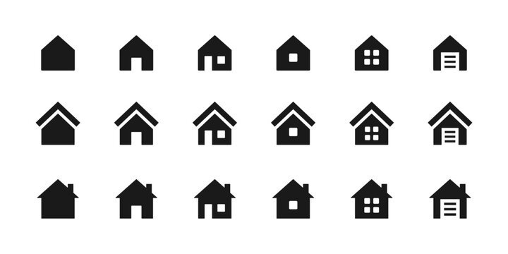Home icon. Solid house silhouette with roof and window for real estate, apps and property tools vector. Minimal building shape for interfaces, maps and housing services sign. Clean dwelling concept.