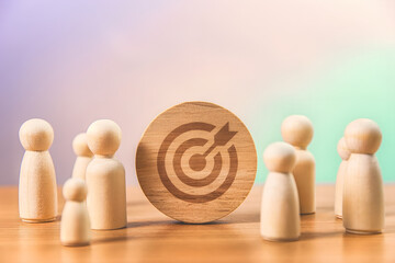 Target with wooden figures