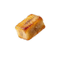 Golden Baked Banana Bread Slice With Sugar Dusting