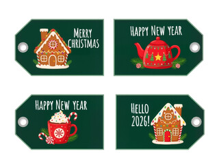 Festive Holiday Gift Tags – Merry Christmas and Happy New Year 2026 in Charming Detail


