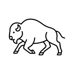 Bison running vector line icon on a white background
Vector line icon on a white background
