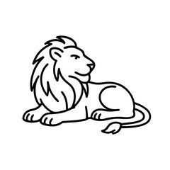Lying lion vector line icon on a white background
Vector line icon on a white background