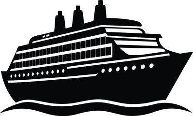 Obraz premium silhouette vector of australian cruise ship in the sea