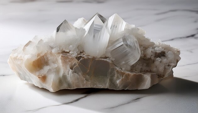 Sample Of Raw Pyrope Crystal On White Marble