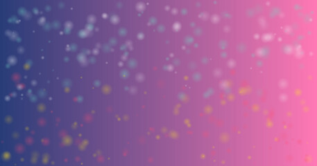 Soft bokeh lights on a gradient background of blue and pink