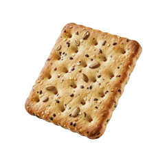 Crunchy Seed Cracker With Grains Against A Warm Brown Gradient Background