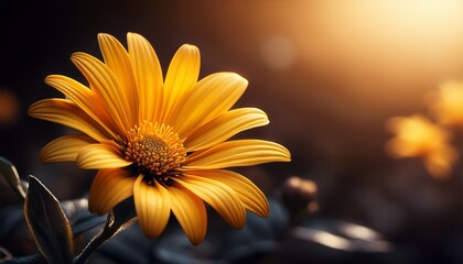 Close Up A Beautiful Blossom Yellow Flower