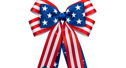 Patriotic Ribbon Bow Stars and Stripes Decoration for Festive Occasions