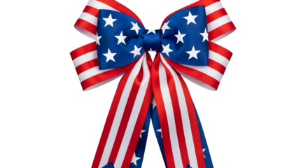 Patriotic Ribbon Bow Stars and Stripes Decoration for Festive Occasions