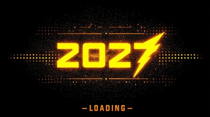 Countdown to 2027 with vibrant glowing display and lightning symbol showcasing anticipation for the new year
