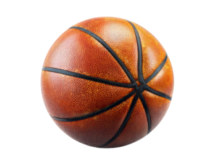 PNG of A close-up view of a basketball featuring its textured surface and intricate details.