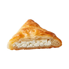 Golden Baked Pastry with Creamy White Cheese Filling Isolated