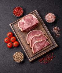 A meat roll made from pork or beef tongue slices with spices. Tongue roll