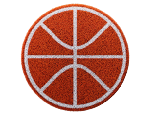 PNG of A vibrant orange basketball with a textured surface, symbolizing sport and energy.
