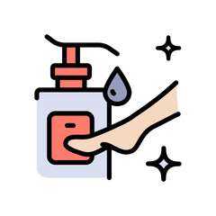 Foot cream jar. Foot care color icon. Moisturizing lotion. Hydrating skincare product. Paraben free. Organic cosmetics symbol. Vector isolated illustration.