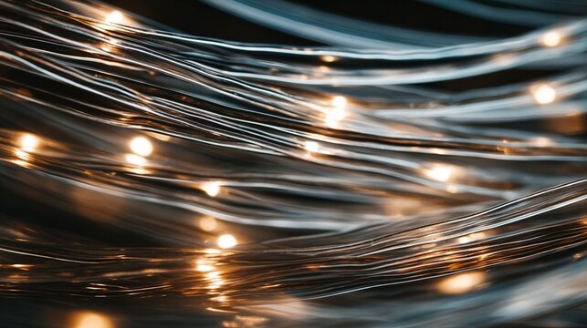 Abstract glowing fiber optic lights