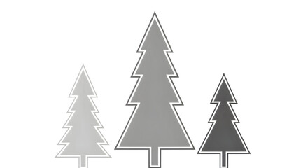 Obraz premium Three fir trees in different sizes isolated on transparent background, vector illustration