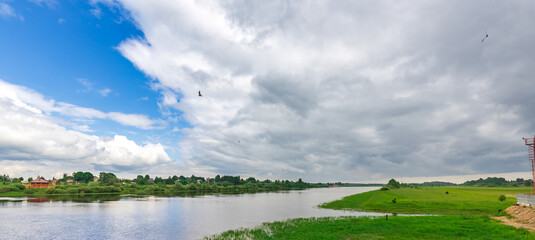 River with a cloudy sky in the background