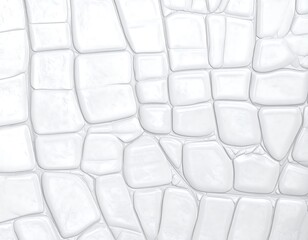 Gleaming white, stylized crocodile skin texture; a bumpy and irregular pattern fills the frame