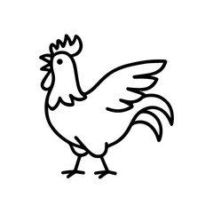 Rooster spread its wings vector line icon on a white background
Vector line icon on a white background
