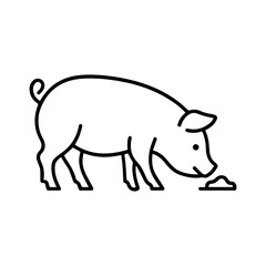 Pig eating vector line icon on a white background
Vector line icon on a white background