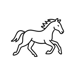 horse galloping vector line icon on a white background
Vector line icon on a white background