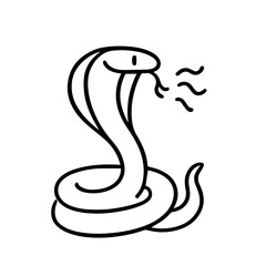 Cobra hisses vector line icon on a white background
Vector line icon on a white background
