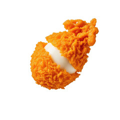 Golden Breaded Appetizer with Creamy Filling on Orange Background