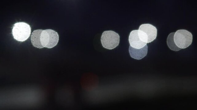 bokeh traffic lights blur at night
