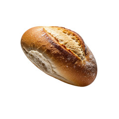 Golden Brown Baked Bread Roll with Cracked Crust in Warm Lighting